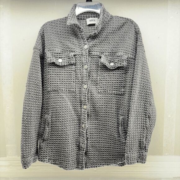 BKE by Buckle Textured Knit Jacket Shirt Jack Button Up Size Small - Picture 1 of 4